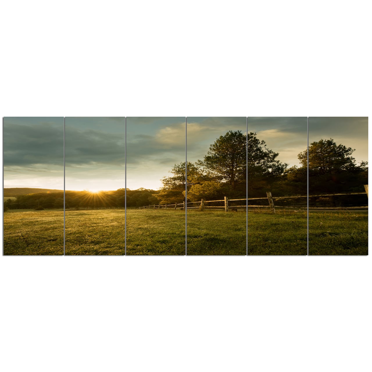 Designart - Beautiful Sunrise in the farm - Landscape Canvas Art Print